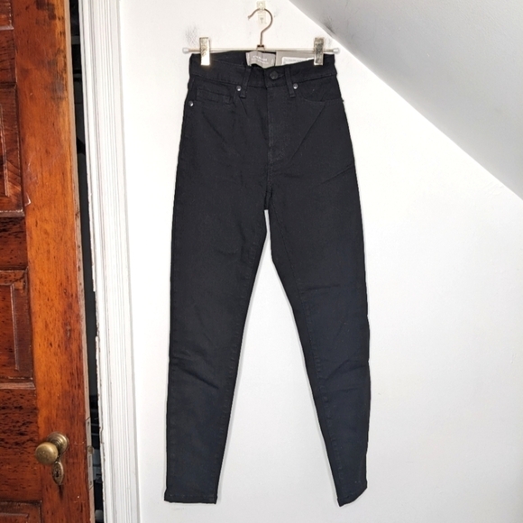 EVERLANE Black Curvy Authentic Stretch High Rise Skinny Jean NEW 23 Ankle - Picture 1 of 8